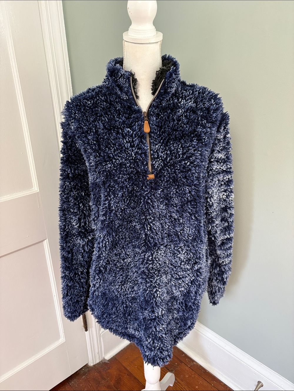 Simply‎ Southern Navy Sherpa Fleece Pullover Sweatshirt Jacket Size Large